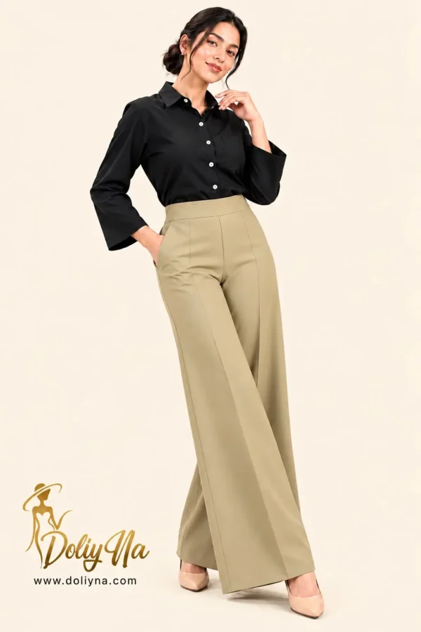 Doliy Latte Wide-Leg Trousers