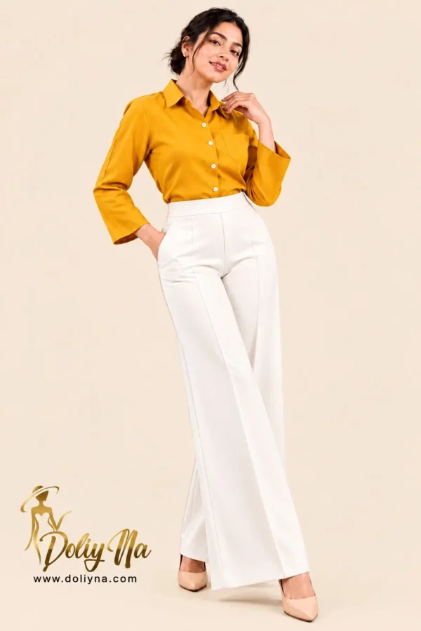 Doliy Vanilla Mist Wide-Leg Trousers